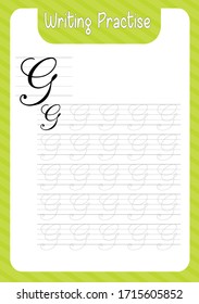 papel de práctica de escritura a mano con línea de gusano