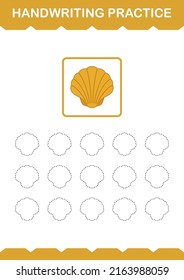 Handwriting practice with Seashell. Worksheet for kids