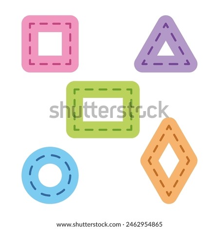 Handwriting practice shape. Preschool worksheet for practicing fine motor skills - tracing dashed lines.