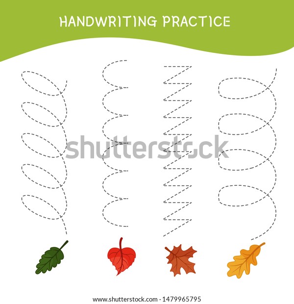 Handwriting Practice Sheet Basic Writing Educational Stock Vector ...