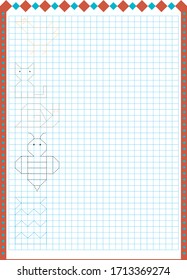Handwriting practice sheet. Educational children game, printable worksheet for kids. Tracing lines. 