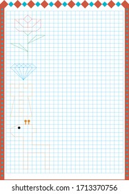 Handwriting practice sheet. Educational children game, printable worksheet for kids. Tracing lines. 