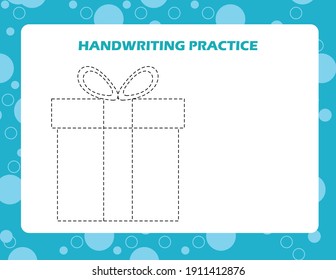 Handwriting practice sheet. Educational children game, printable worksheet for kids