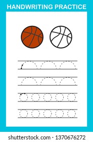 Handwriting practice sheet illustration vector
