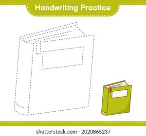 Handwriting practice. Tracing lines of Book. Educational children game, printable worksheet, vector illustration