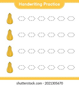 Práctica de escritura a mano. Rastreo de líneas de marihuana. Juego infantil educativo, hoja de cálculo imprimible, ilustración vectorial