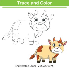 Handwriting Practice. Tracing lines and coloring sheeps for children. Vector Illustration