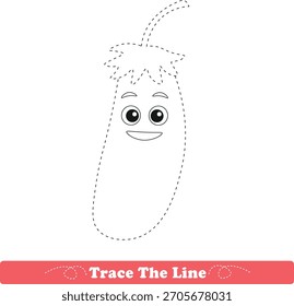 Handwriting Practice. Tracing lines and coloring fruits for children. Vector Illustration