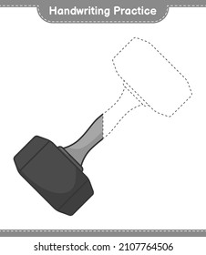 Práctica de escritura a mano. Rastreo de líneas de Dumbbell. Juego infantil educativo, hoja de cálculo imprimible, ilustración vectorial