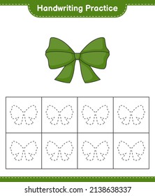 Práctica de escritura a mano. Rastreo de líneas de cinta de opciones. Juego infantil educativo, hoja de cálculo imprimible, ilustración vectorial