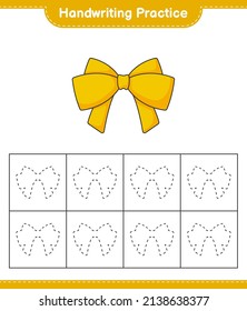 Handwriting practice. Tracing lines of Ribbon. Educational children game, printable worksheet, vector illustration
