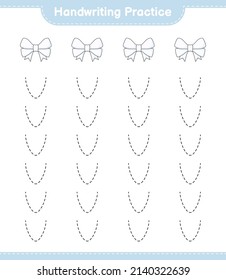 Handschriftübungen. Rennstrecken von Ribbon. Kinderspiel, druckbares Arbeitsblatt, Vektorgrafik