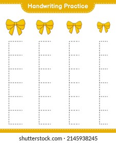 Handwriting practice. Tracing lines of Ribbon. Educational children game, printable worksheet, vector illustration