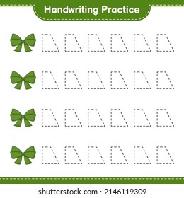 Handwriting practice. Tracing lines of Ribbon. Educational children game, printable worksheet, vector illustration