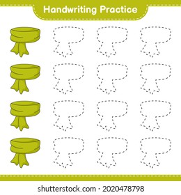 Handwriting practice. Tracing lines of Scarf. Educational children game, printable worksheet, vector illustration