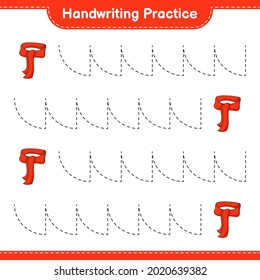 Práctica de escritura a mano. Rastreo de líneas de Scarf. Juego infantil educativo, hoja de cálculo imprimible, ilustración vectorial