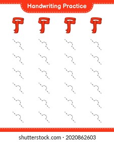 Práctica de escritura a mano. Rastreo de líneas de Scarf. Juego infantil educativo, hoja de cálculo imprimible, ilustración vectorial