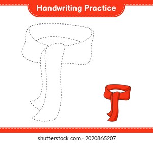 Handwriting practice. Tracing lines of Scarf. Educational children game, printable worksheet, vector illustration