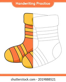 Práctica de escritura a mano. Rastreo de líneas de zócalos. Juego infantil educativo, hoja de cálculo imprimible, ilustración vectorial