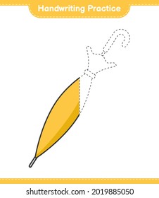 Handwriting practice. Tracing lines of Umbrella. Educational children game, printable worksheet, vector illustration