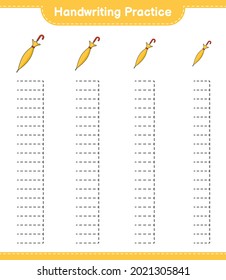 Handwriting practice. Tracing lines of Umbrella. Educational children game, printable worksheet, vector illustration