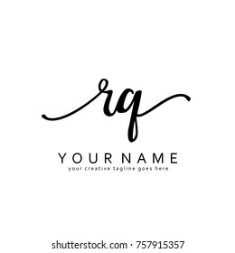Handwriting R & G initial logo template vector