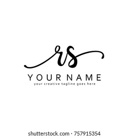 Handwriting R & S initial logo template vector