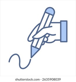 Ilustración vectorial de Icono Azul de Reconocimiento de Escritura