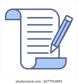 Handschrifterkennung - Blaues Symbol, Vektorgrafik