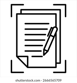 Ilustração de vetor de ícone de reconhecimento de manuscrito