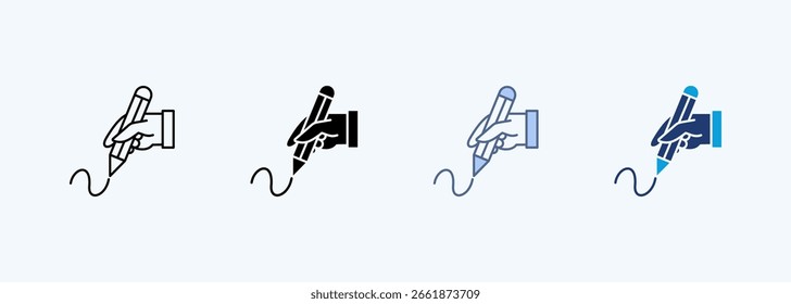 Handwriting Recognition Multiple Style Icon Collection