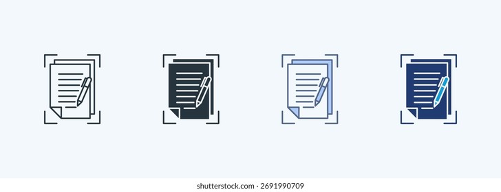 Reconocimiento de escritura a mano Icono de estilo múltiple Colección