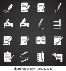 Handwriting related icon on background for graphic and web design. Simple illustration. Internet concept symbol for website button or mobile app.