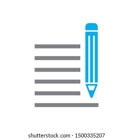 Handwriting related icon on background for graphic and web design. Simple illustration. Internet concept symbol for website button or mobile app.