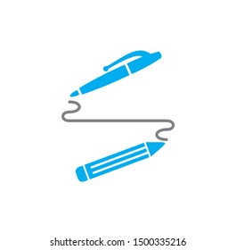 Handwriting related icon on background for graphic and web design. Simple illustration. Internet concept symbol for website button or mobile app.