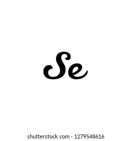 Handwriting S & E  logo template vector