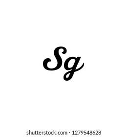 Handwriting S & G  logo template vector