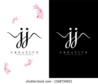 handwriting script letter jj, j logo vector