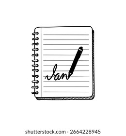 Script de Manuscrito em Página Regulamentada Mostrando Notas Escritas e Material de Estudo