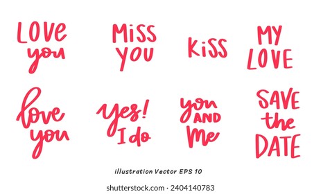 Handwriting  set on white background , Flat Modern design , illustration Vector EPS 10