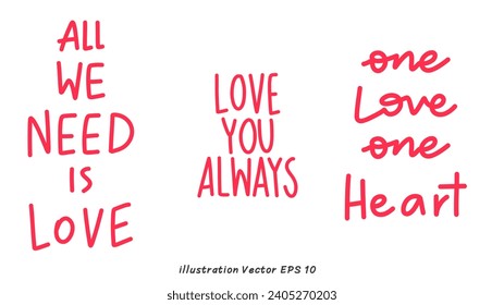 Handwriting  set on white background , Flat Modern design , illustration Vector EPS 10