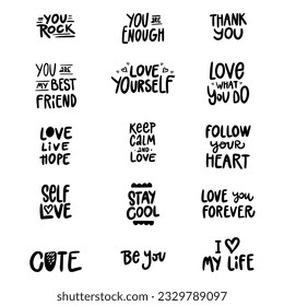 Handwriting SET phrase  for postcards, posters, stickers, etc.