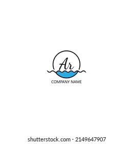 Handwriting Signature Ar initial modern logo design Conceptual