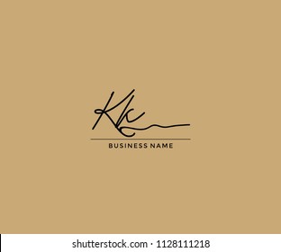 Handwriting Signature Letter KK Logo