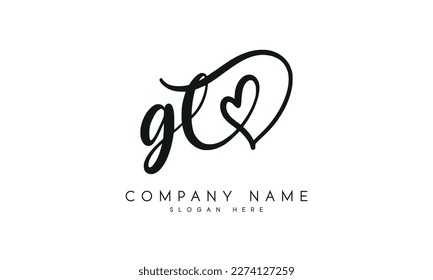 Handwriting signature style letter gl g l logo design in white background.