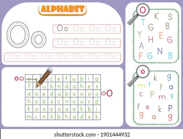 Handwriting Skills, Alphabet Tracing Worksheet For Kids. Writing Practice. Exercises For Kids