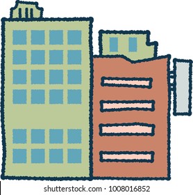 Handwriting style middle Building Front view 3.eps
This is a vector illustration.