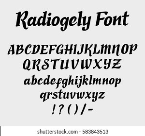 Handwriting vector font. Alphabet, uppercase, lowercase character and symbols. Good use for cover title, letterhead, logotype, or any design you want. Easy to use, edit, or change color.