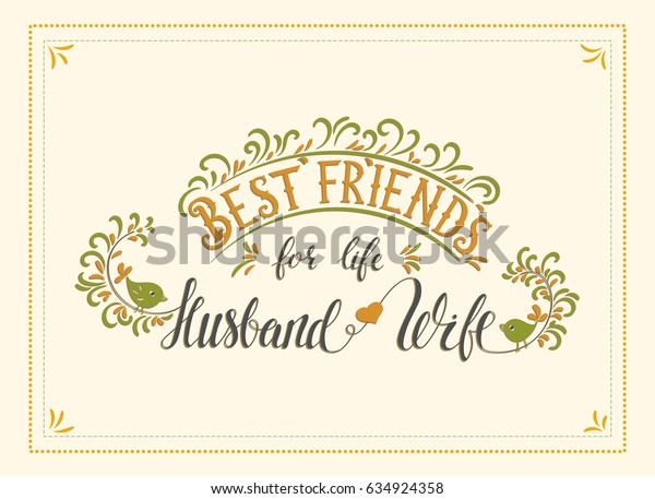 Handwriting Vector Lettering Quote Best Friends The Arts