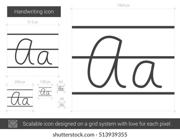 Handwriting vector line icon isolated on white background. Handwriting line icon for infographic, website or app. Scalable icon designed on a grid system.